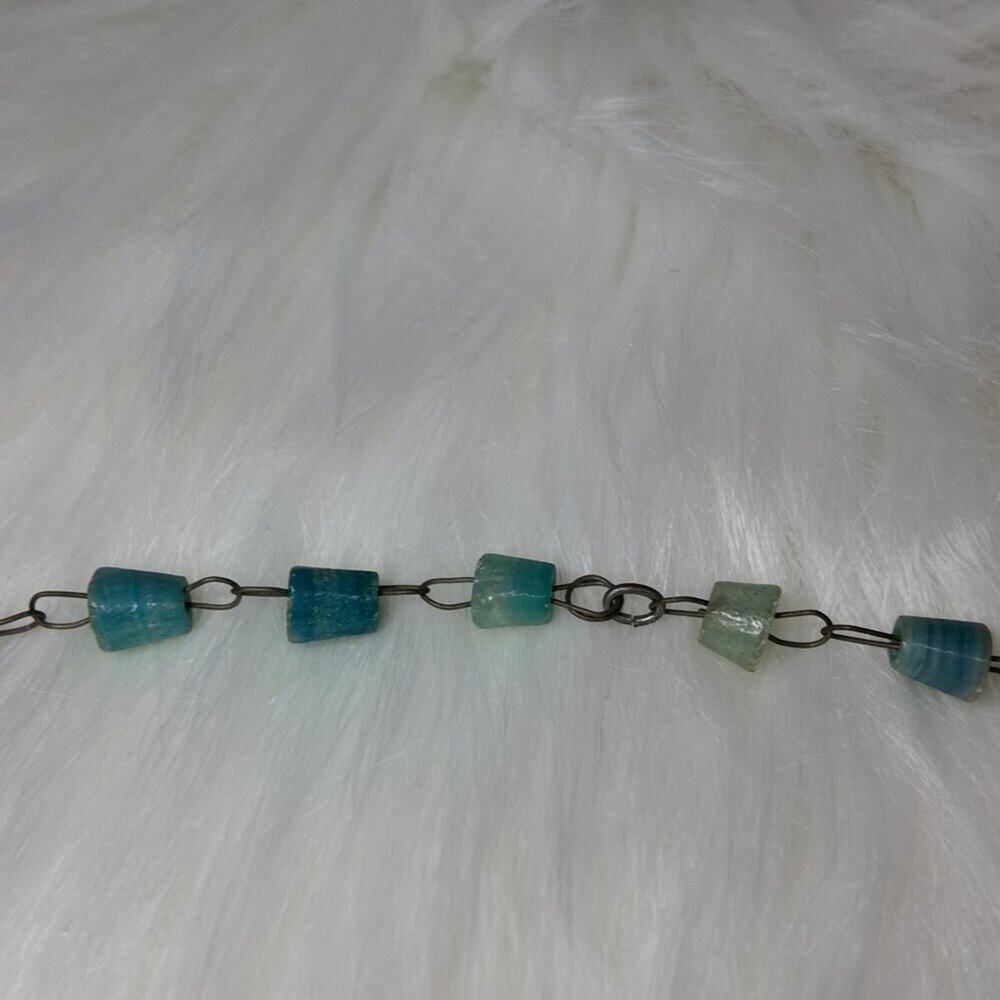 Carved AZTEC SunTurquoise Agate Stone Branded Pendant Necklace 15"L - Picture 10 of 11